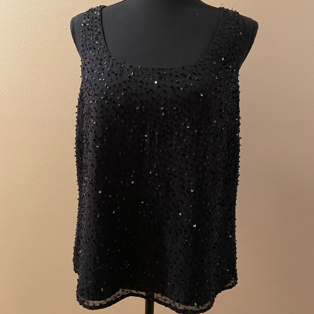 Talbots Silk Sequin Shell - image 1